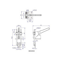 Стяжной приподнятый замок MFK-TORG GH-40324 цинк, ручка прорезиненная J40324