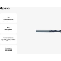 Фреза PM-2E-D1.5 KMG405 ZCC-CT 00001212823