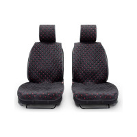 Накидки на весь салон CarPerformance 5 шт., материал алькантара, контрастная прострочка ромб, поролон 8 мм., противоскользящая подкладка, чёрный/красный CUS-1015 BK/RD