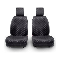 Накидки на весь салон CarPerformance 5 шт., материал алькантара, контрастная прострочка ромб, поролон 8 мм., противоскользящая подкладка, чёрный/серый CUS-1015 BK/GY