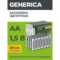 Батарейка щелочная GENERICA alkaline lr06/aa (28шт/бокс) ABT-LR06-ST-B28-G