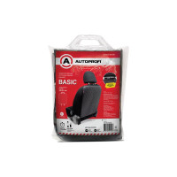 Накидка AUTOPROFI Кикмат BASIC лицевая сторона полиуретан + 3 мм поролон с вышивкой, задняя часть полиэстер, размер 60x45 см, 1 шт. чёрный KIK-800 BK/BK