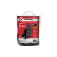 Накидка AUTOPROFI Кикмат BASIC+ лицевая сторона полиуретан + 3 мм поролон с вышивкой, задняя часть полиэстер, размер 71,5x45 см., 1 шт. чёрный KIK-800+ BK/BK