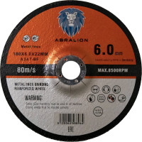 Диск обдирочный 180x6.0x22.23 мм, A24 T- BF металл/нерж. ABRALION 8964
