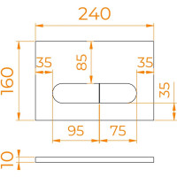 Кнопка слива RGW белый, двойной смыв SWH-06W 68420006-05