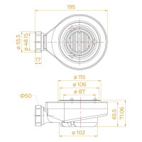 Сифон для поддонов с переходником RGW S-16 44241600-01
