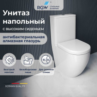Унитаз с бачком напольный RGW SW-03 белый, горизонтальный выпуск, с микролифтом 2 уп 67420103-01
