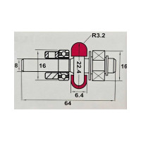Фреза боковое скругление с подшипниками R=3.2 мм, D=22.4x6.4x64 мм, S=8 мм PROCUT 328811P