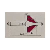 Фреза для снятия фаски 45 градусов, тонкий упор, 41.94x24x64.5 мм, Sх6 мм PROCUT 156602SP