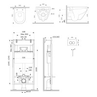 Инсталляция AM.PM MasterFit с клавишей L глянцевый хром, с подвесным унитазом Spirit V2.0 FlashClean, с сиденьем с микролифтом IS100151.701700
