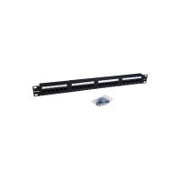Патч-панель NTSS 24 UTP порта RJ45, cat.6, 1U, Dual IDC, без органайзера NTSS-PP-1U-24-UTP-RJ45-6-D