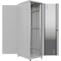 Шкаф напольный универсальный серверный NTSS R 32U 600x800мм, 4 профиля 19, двери стекло и сплошная металл, боковые стенки съемные, регулируемые опоры, разобранный, серый RAL 7035 NTSS-R32U6080GS