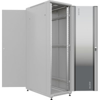 Шкаф напольный универсальный серверный NTSS R 22U 600x1000мм, 4 профиля 19, двери стекло и сплошная металл, боковые стенки съемные, регулируемые опоры, разобранный, серый RAL 7035 NTSS-R22U60100GS