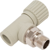 Вентиль для радиаторов TEBO PPR 20x1/2 НР угловой серый 031060411