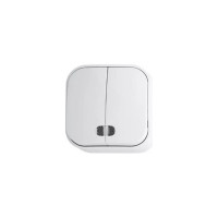 Двойной выключатель накладной HOROZ ELECTRIC с подсветкой EVA (2-GANG ILLUMINATED ONE WAY SWITCH) 10A/250V 112-002-0002 HRZ01001489