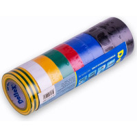 Лента изоляционная ПВХ (PVC) Dollex PROFI разноцветная, 19 мм, 10 м, уп. 10 шт. ET10-1519MIX