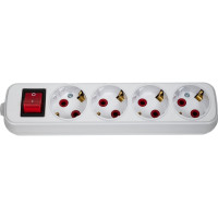 Колодка на 4 гнезда Horoz Electric С/З с выключателем 200-400-402 HRZ00001509