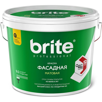 Фасадная атмосферостойкая краска BRITE PROFESSIONAL О02238