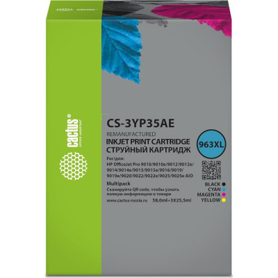 Картридж струйный для HP OJ 9010 Pro AiO/9012/9 Cactus CS-3YP35AE 963XL 1743040