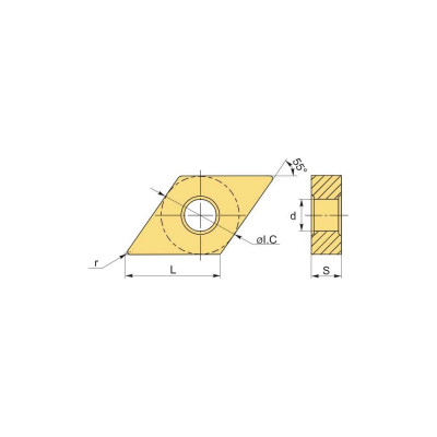 Токарная пластина UARGUS DNMG150608-RK PPM 14 375 016