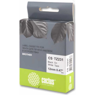 Cactus картридж ленточный tze-231 черный для brother 1010/1280/1280vp/2700vp CS-TZ231