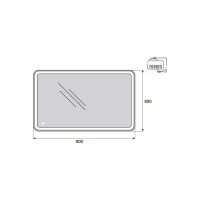 Зеркало со встроенным светильником и сенсорным выключателем BelBagno SPC-MAR-900-800-LED-TCH