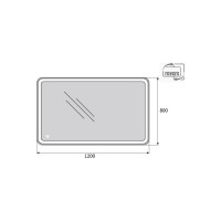 Зеркало со встроенным светильником и сенсорным выключателем BelBagno SPC-MAR-1200-800-LED-TCH