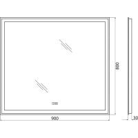 Зеркало со встроенным светильником BelBagno SPC-GRT-900-800-LED-TCH-WARM