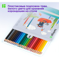 Цветные карандаши BERLINGO SuperSoft Жил-был кот 24 цвета, трехгранные, заточенные, картонная коробка SS00524