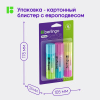 Клей-карандаш BERLINGO Radiance 21 г, 3 шт в блистере FPp_21000_3