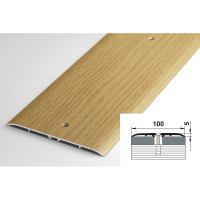 Порог прямой алюминиевый (100 мм; 0.9 м; декоративный; дуб универсал) Лука 00000001569