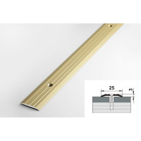 Порог прямой алюминиевый (25 мм; 0.9 м; анодированный; золото) Лука 00000001457