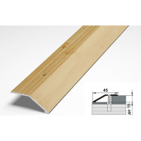 Порог разноуровневый алюминиевый (45 мм; 0.9 м; декоративный; сосна) Лука 00000001324