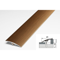 Порог разноуровневый алюминиевый (41 мм; 0.9 м; декоративный; дуб темный) Лука 00000002353