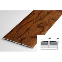 Порог прямой алюминиевый (100 мм; 0.9 м; декоративный; мербау) Лука 00000001571