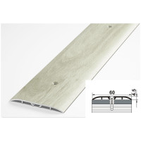 Порог прямой алюминиевый (60 мм; 0.9 м; декоративный; дуб выбеленный) Лука УТ000026190