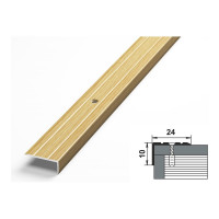 Порог угловой алюминиевый (24х10 мм; 0.9 м; декоративный; дуб универсал) Лука 00000001431