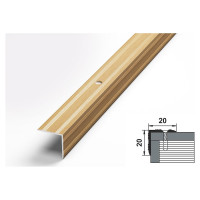 Порог угловой алюминиевый (20х20 мм; 0.9 м; декоративный; бук натуральный) Лука 00000002048