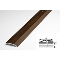 Порог разноуровневый алюминиевый (32 мм; 0.9 м; декоративный; венге) Лука 00000001899