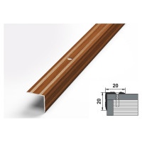 Порог угловой алюминиевый (20х20 мм; 0.9 м; декоративный; вишня) Лука 00000001444