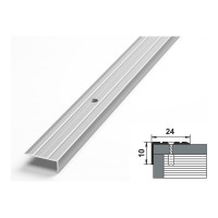 Порог угловой алюминиевый (24х10 мм; 0.9 м; анодированный; серебро) Лука УТ000002369