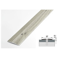 Порог прямой алюминиевый (37 мм; 0.9 м; декоративный; серебристая сосна) Лука УТ000026083