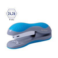 Степлер BERLINGO Office Soft №24/6, 26/6 до 25 листов, пластиковый корпус, синий H25005
