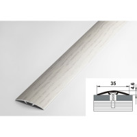 Порог прямой скрытый алюминиевый декоративный (35 мм, 1,8 м, Дуб арктик) ЛУКА УТ000001651