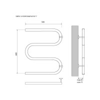 Полотенцесушитель Melodia della vita Simple из нержавеющей стали М-образный 60х50 49425