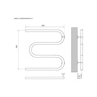 Полотенцесушитель Melodia della vita Simple из нержавеющей стали М-образный 60х60 49426