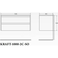 Подвесная база под раковину BelBagno KRAFT-1000-2C-SO-RT Rovere Tabacco