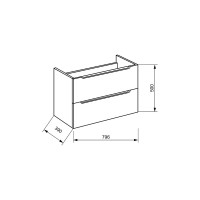 Подвесная база под раковину BelBagno ETNA39-800/390-2C-SO-RW-P Rovere Moro