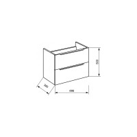 Подвесная база под раковину BelBagno ETNA39-700/390-2C-SO-BL-P Bianco Lucido