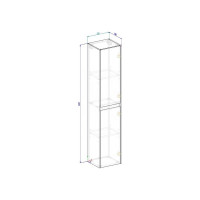 Подвесной шкаф BelBagno Rovere Tabacco KRAFT-1600-2A-SC-RT-R